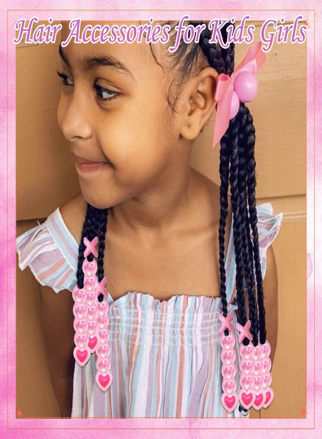 VENOFEN 60PCS Light Pink Hair Beads for Braids Loc Dreadlock Jewelry AB Color Round Bead Accessories Cute Acrylic Beads for Kids Girls - Image 5